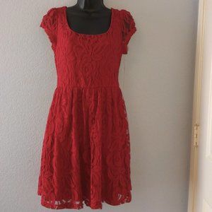 Bella D. Red Lace Dress. (Juniors Large)